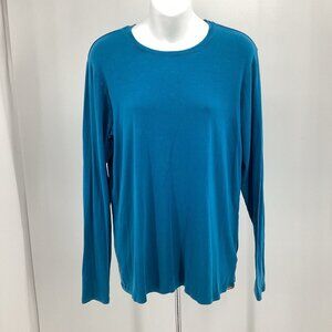 Eddie Bauer Women’s Long Sleeve T-Shirt Top Casual Outdoor Activewear Blue Sz XL